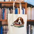 Basset Hound Books Dog Breed Graphic Canvas Tote Bag Basset Hound Books Dog Breed Graphic Canvas Tote Bag