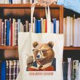 Bear Reading Book Glasses Library Zoo Teacher School Animal Canvas Tote Bag Bear Reading Book Glasses Library Zoo Teacher School Animal Canvas Tote Bag