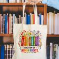 Boho Floral Book Big Fan Of Human Rights Liberal Protest Canvas Tote Bag