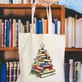 Book Christmas Tree Teacher Book Lover Crew Neck Modern Classic Christmas Small Short Sleeve -Adults -Kids Canvas Tote Bag