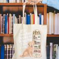 Book And Dog Lover Bookworm Reader Book Lover Canvas Tote Bag