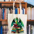 Book Dragon Reading Books Canvas Tote Bag
