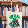 Book Dragon Reading Fantasy Canvas Tote Bag