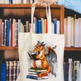 Book Dragon Reading Book Lover Canvas Tote Bag