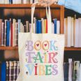 Book Fair Vibes Groovy Retro Reading Canvas Tote Bag Book Fair Vibes Groovy Retro Reading Canvas Tote Bag