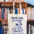Book Girl Summer Canvas Tote Bag