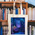 Book Library Bookshelf Armchair Window Pattern Print Canvas Tote Bag
