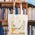Book Lover Moonlight Reading Scene Night Canvas Tote Bag