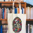 Book Lover Skeleton Reading With Dia De Los Muertos Flowers Canvas Tote Bag Book Lover Skeleton Reading With Dia De Los Muertos Flowers Canvas Tote Bag