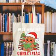 Book Reading Just Waiting For Christmas Gingerbread Canvas Tote Bag