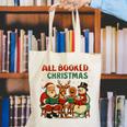 All Booked For Christmas Book Lover Canvas Tote Bag All Booked For Christmas Book Lover Canvas Tote Bag