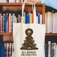 All Booked For Christmas Book Tree Book Lover Teacher Canvas Tote Bag