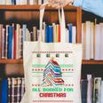 All Booked For Christmas Tree Book Ugly Christmas Sweatshirt Canvas Tote Bag