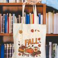 All Booked For Fall Pumpkin Books Thanksgiving Autumn Leaves Canvas Tote Bag