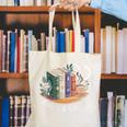 Books And Coffee Book Lover Bookish Green Book Theme Reading Canvas Tote Bag