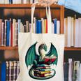 Books Dragon Reading Book Lover Canvas Tote Bag