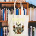 Books Make Me Happy Skeleton Read Reading Librarian Book Canvas Tote Bag