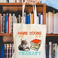 BOOKS AND MAINE COONS ARE MY THERAPY Main Coon Canvas Tote Bag