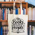 I Like Books More Than People Quote Canvas Tote Bag