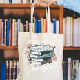 Books Are My Therapy Summer Reading Book Lovers Canvas Tote Bag