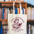 Books A Well-Read Woman Is A Dangerous Creature Women Premium Tri-Blend Canvas Tote Bag
