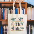 Bookshelves With Books & Plants Premium Canvas Tote Bag