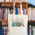 Booktrovert Definition Floral Books Reading Teacher Library Canvas Tote Bag