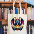 Bookworm Dragon Reading Book Lover Canvas Tote Bag