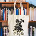 Bookwyrm Dragon Fantasy Bookish Fairytale Book Lover Canvas Tote Bag
