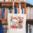 Born To Read Forced To Work Santa Christmas Book Lover Retro Canvas Tote Bag
