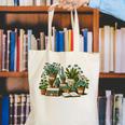 Botanical Garden Plants With Books Canvas Tote Bag