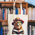 Capybara Bookworm Rodent Reading a Book Canvas Tote Bag