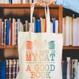 Cat & Book Art For Men Women Cat Librarian Novel Book Lover Canvas Tote Bag Cat & Book Art For Men Women Cat Librarian Novel Book Lover Canvas Tote Bag