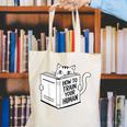 Cat Book Humor How To Train Your Human Canvas Tote Bag