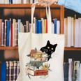 Cat And Books Flowers Reading Club Cat Lover Bookworm Canvas Tote Bag Cat And Books Flowers Reading Club Cat Lover Bookworm Canvas Tote Bag