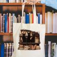 Cats Antique Books Academia Library Aesthetic Bookworm Canvas Tote Bag