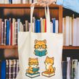 Cats Reading Book Lover Reading Bookworm Reader Canvas Tote Bag