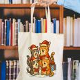 Cats Reading Books Christmas Tree Canvas Tote Bag