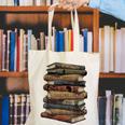 Celebrating History Month Floral Books Teacher Canvas Tote Bag