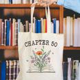 Chapter 50 Book Lovers & Readers 50th Birthday Wildflowers Canvas Tote Bag