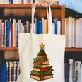 Christmas Book Tree Bookshelf Holiday For Readers Librarians Canvas Tote Bag