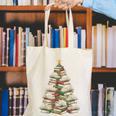 Christmas Book Tree Teacher Book Lover Xmas Librarian Canvas Tote Bag