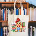 Christmas Gingerbread Man Reading Book Snowflake Teacher Canvas Tote Bag