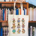 Christmas Library Gingerbread Man Books Lover Bookworm Canvas Tote Bag