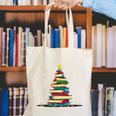 Christmas Tree Of Books Holiday Canvas Tote Bag