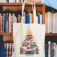 Christmas Tree Made Of Books Librarian Reader Holiday Canvas Tote Bag
