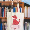 Clifford The Big Red Dog Pink Text With Bow Illustrated Book Canvas Tote Bag