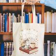 Coffee Cats & Books Cute Cat Book Lover Reading Canvas Tote Bag