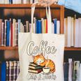 Coffee Cats And Books Lover For Women & Men Coffee Canvas Tote Bag