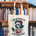 I Like My Coffee ICY & My Books Spicy For Book Lovers Canvas Tote Bag I Like My Coffee ICY & My Books Spicy For Book Lovers Canvas Tote Bag